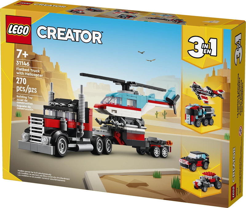 Lego Creator Le camion à plateforme avec un hélicoptère