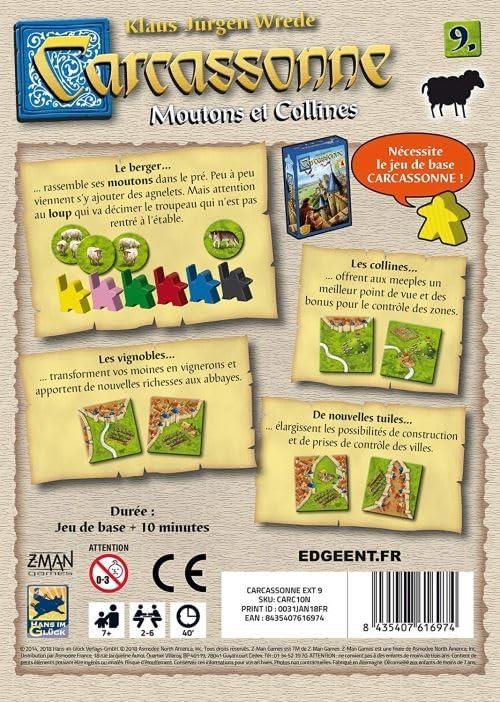Carcassonne Extension 9 Moutons et Collines Version Française