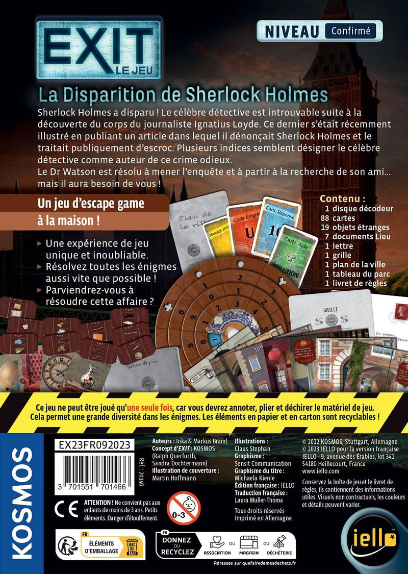 EXIT La Disparition de Sherlock Holmes Version Française