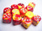 Boite de 12 Dés 6 Faces 16mm Gemini: Red Yellow/Silver