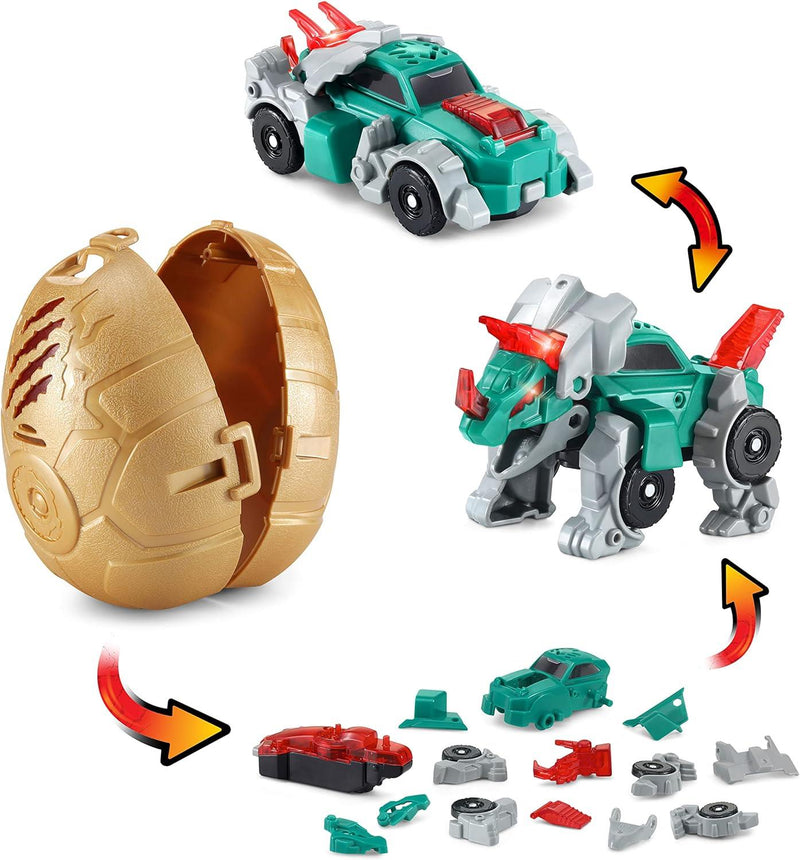 Vtech Switch & Go Hatch & Roaaar Egg Triceratops Race Car Version Anglaise