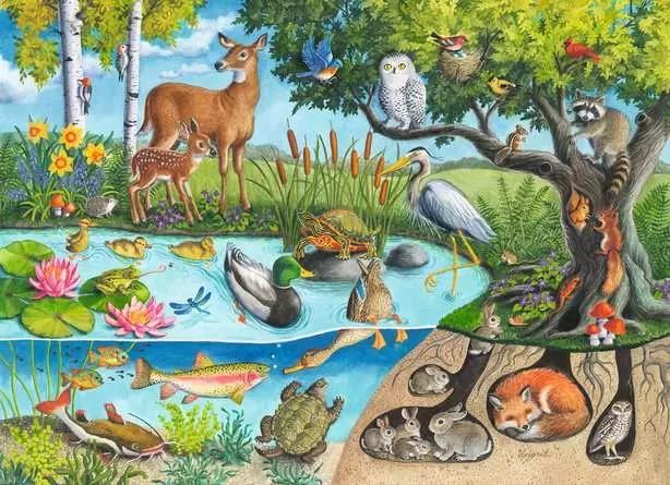 Ravensburger 60P Animaux en Haut et en Bas