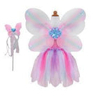 Costume Robe et Ailes de Papillon Rose avec Baguette 5-6 ans