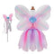 Costume Robe et Ailes de Papillon Rose avec Baguette 5-6 ans