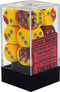 Boite de 12 Dés 6 Faces 16mm Gemini: Red Yellow/Silver