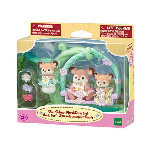 Calico Critters Deer Babies Floral Swing Set