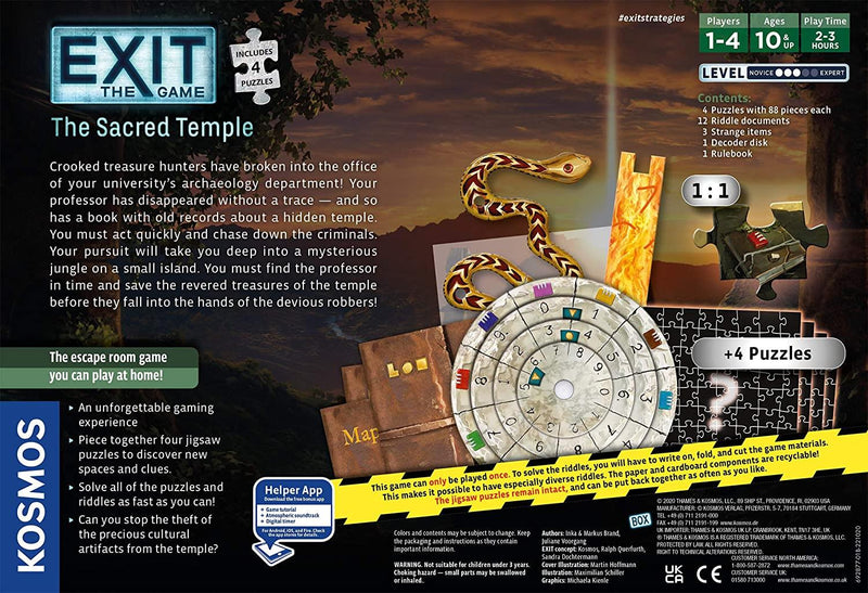 Exit Scacred Temple avec Puzzle Version Anglaise