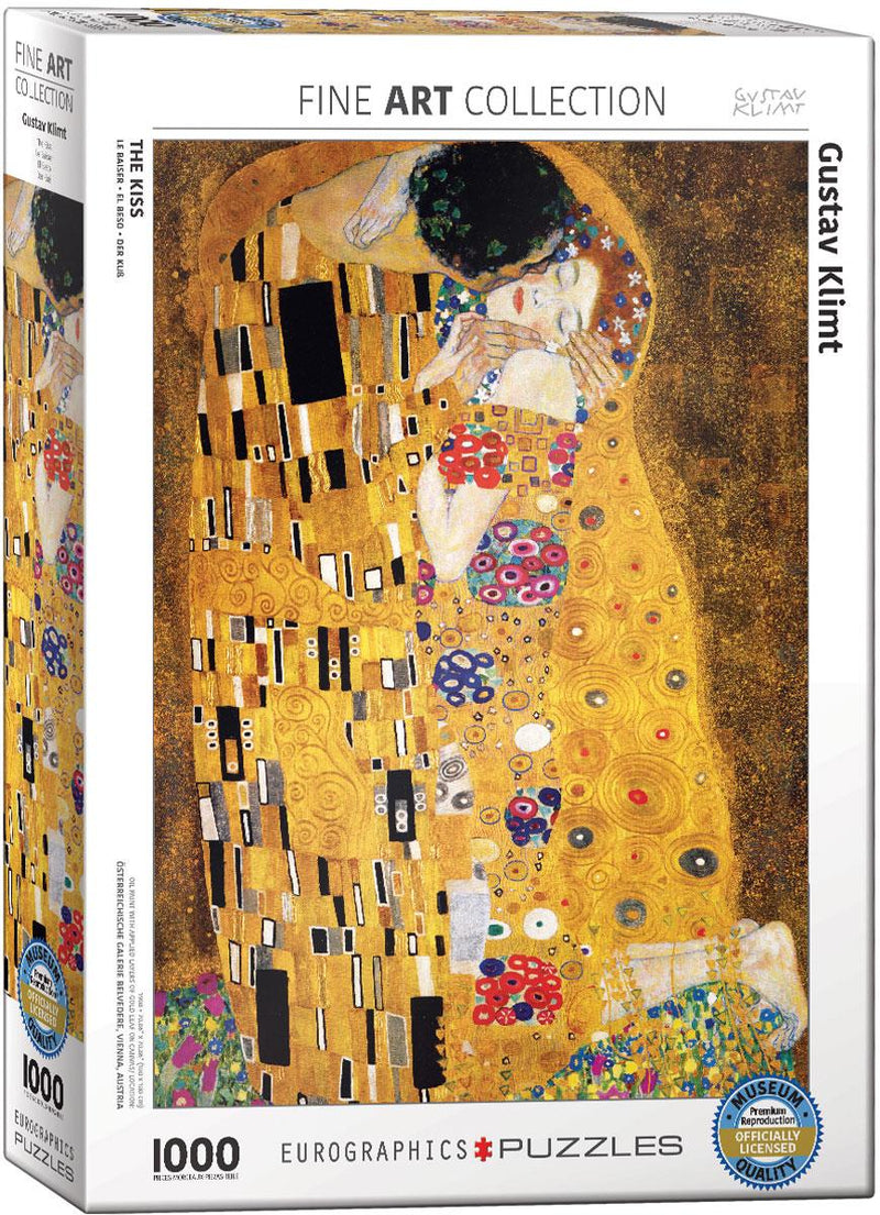Boîte à Thé Motif Baiser De Klimt - Boîte Métal Carrée 100g Couvercle Emboîtable