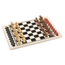 3 in 1 with chess, pawns, backgammon - 17-inch solid maple wood plank (made in the United States)
