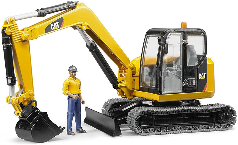 BRUDER Toys Cat Mini Excavator with Playsets Vehicle Worker