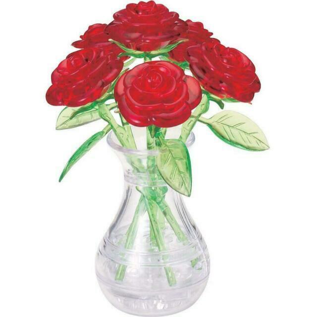 Crystal Puzzle Roses In Vase