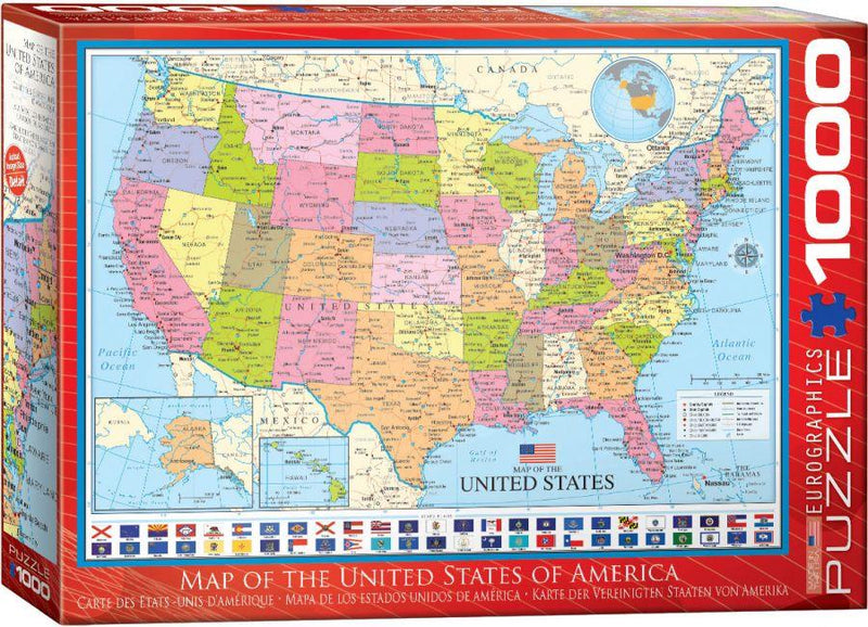 Eurographics 1000p Carte des États-Unis d'Amérique