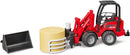 Bruder Schaffer Compact loader Agricultural tractor with shovel, baler and 1 round bale of hay