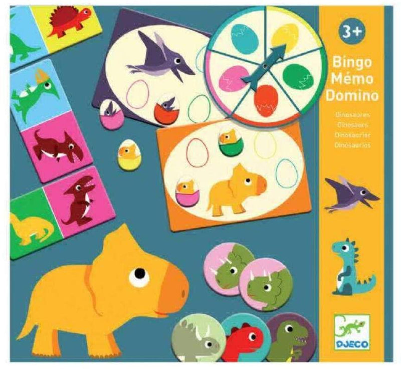 Bingo Memo Domino - Dinosaures Version Multilingue