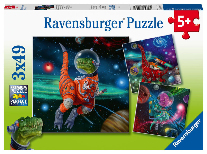 Puzzle Ravensburger 3x49P Dinosaures dans L'Espace