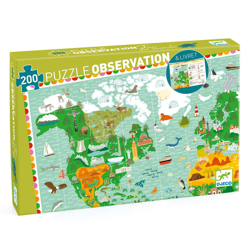 Djeco 200P Puzzle observation Le tour du monde