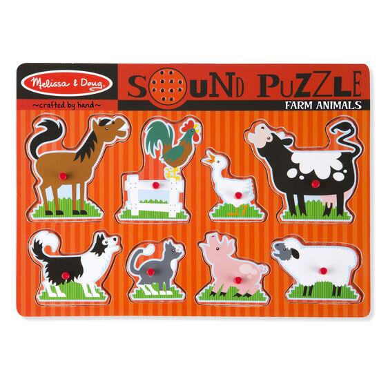Puzzle Wood With Sound - Farm 8 pieces